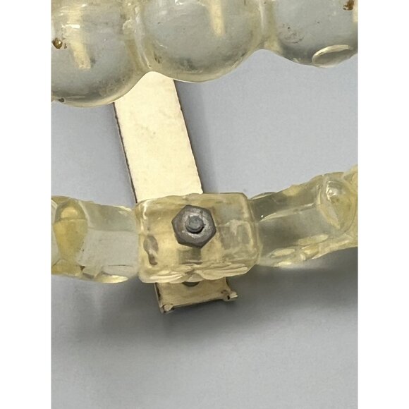 Art Deco Lucite Curtain Tiebacks Beaded Floral Design & Metal Mounting Brackets* - Picture 15 of 16